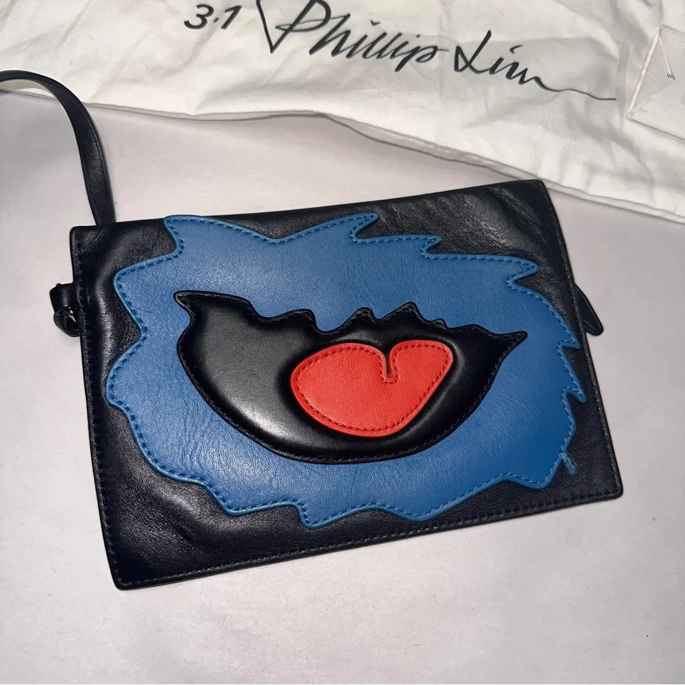 🐝🐝SOLD🐝🐝3.1 PHILLIP LIM Ames Patchwork Black Leather Flap Crossbody Bag - Picture 7 of 12